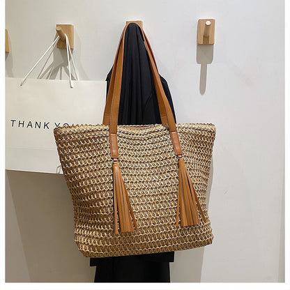 Large Capacity Handmade Storage Cotton And Linen Shoulder Bag