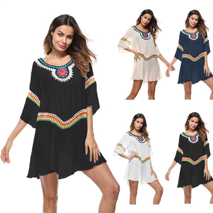Crocheted Ethnic Style Sun Protection Clothing