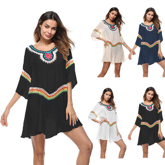 Crocheted Ethnic Style Sun Protection Clothing