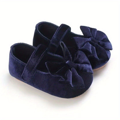 Baby Girls Mary Jane Flats - Bowknot First Walker Shoes for Princess Occasions