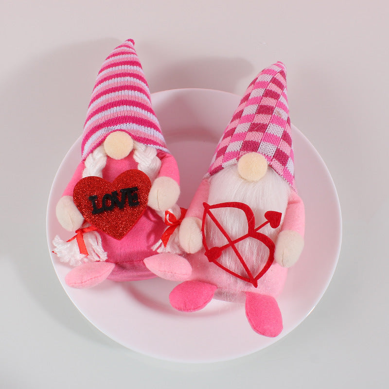 Valentine's Day Cupid Love Action Doll Couple Rudolph Faceless Doll Gift Ornaments