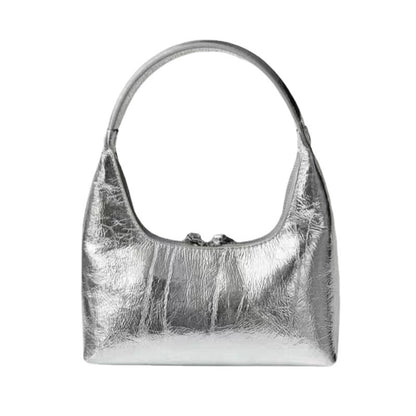 French Style Temperament Silver Hand Carrying Underarm Bag Women