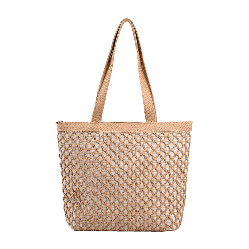 Women's Fashion Simple Straw Hollow Shoulder Bag