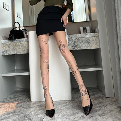 Jacquard Anti-snagging Silk Does Not Fade Arbitrary Cut Thin Pantyhose