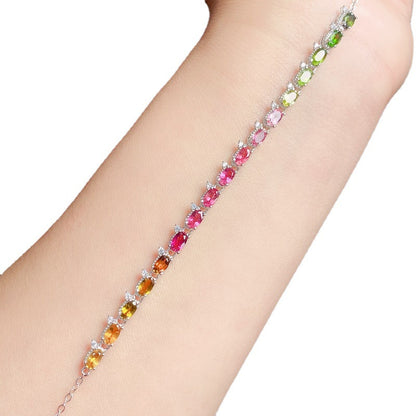 Casual Natural Tourmaline Bracelet For Women