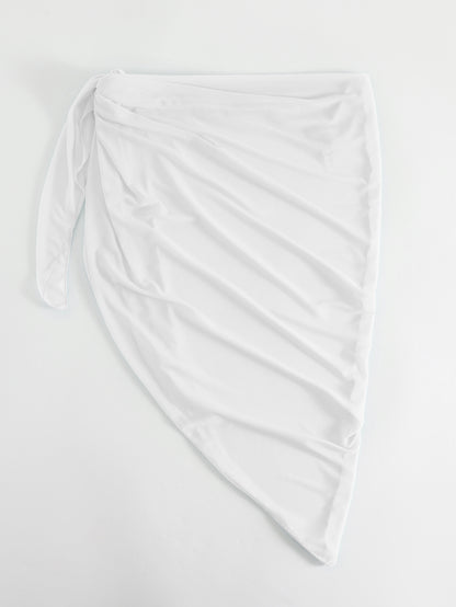 Asymmetrical-cut Sun-protective Sexy Solid-color Beach Dress