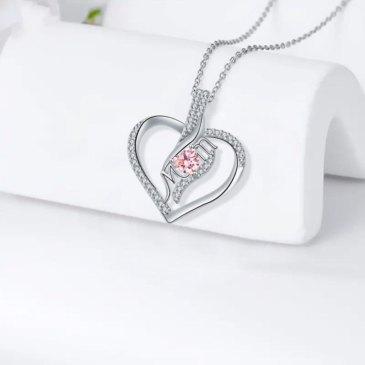 MOM Love Inlaid Women's Necklace Mother's Day Gift