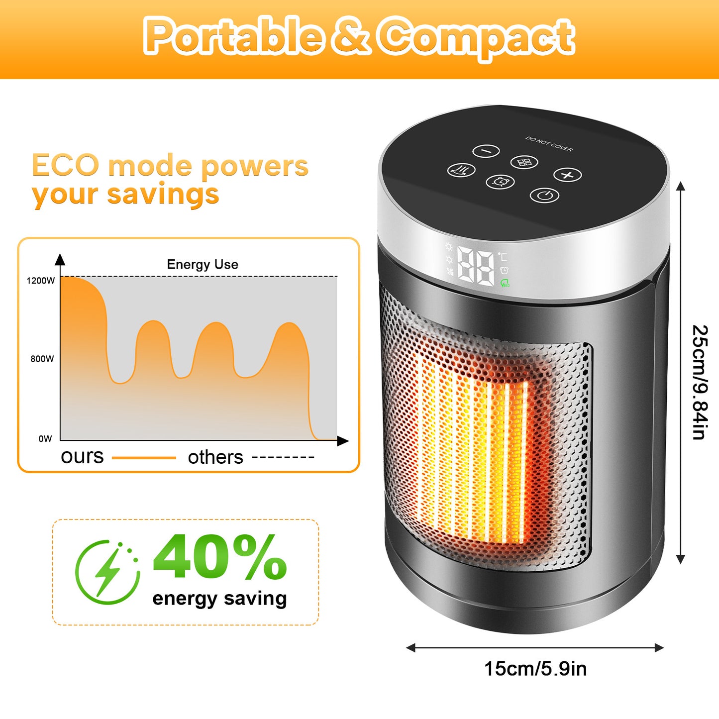 Warm Air Blower Household Touch Screen Remote Control Heater