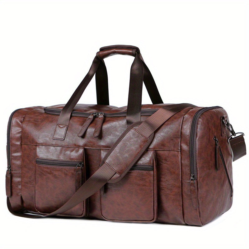 [Casual Travel Duffel] Large Casual Men's Travel Duffel Bag - Adjustable Strap, Multi-Compartment, Carry-On Luggage, Weekend Tote