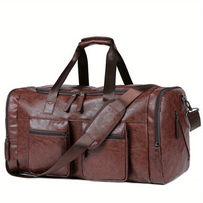[Casual Travel Duffel] Large Casual Men's Travel Duffel Bag - Adjustable Strap, Multi-Compartment, Carry-On Luggage, Weekend Tote