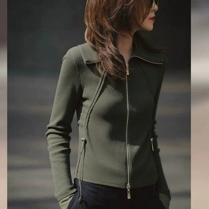 Trendy Lightweight Mature-style Slim-fit Knit Bottoming Top