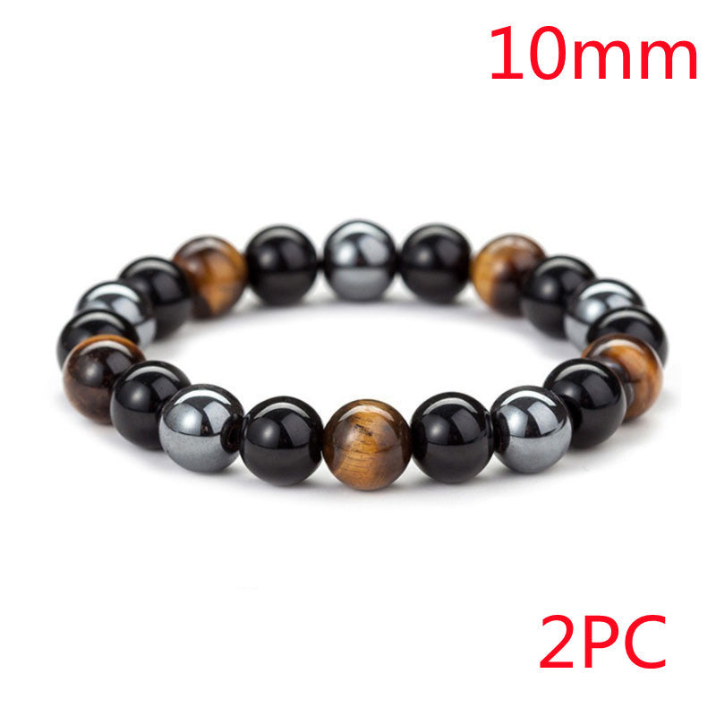 Natural Tiger Eye Stone Bracelet - Handwoven Healing Crystal Bracelet for Men & Women