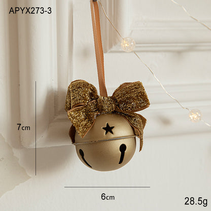 Christmas Little Bell Shape Velvet Bow Small Hanging Piece