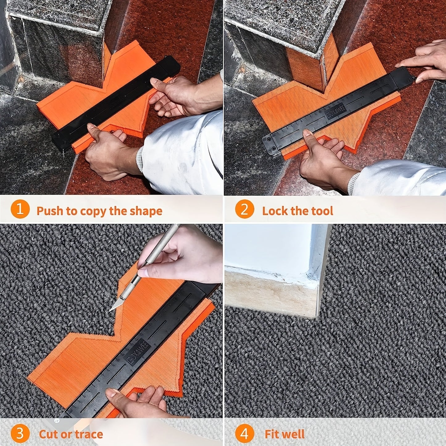 GOXAWEE Contour Gauge Profile Tool, 5Inch/10Inch Adjustable Lock, Precisely Copy Irregular Shape Duplicator For Flooring, Construction, Carpenter, DIY Handyman