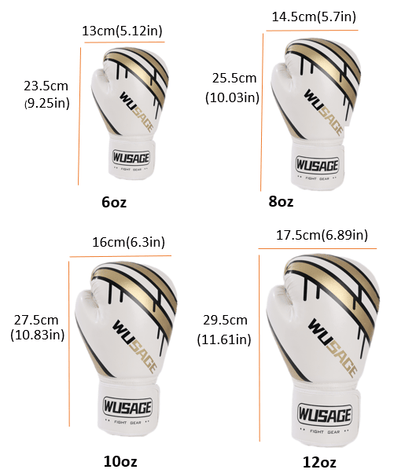 WUSAGE Professional Boxing Gloves - Premium Sparring Gloves 6oz 8oz 10oz 12oz | Padded Wrist Support for MMA, Kickboxing & Training
