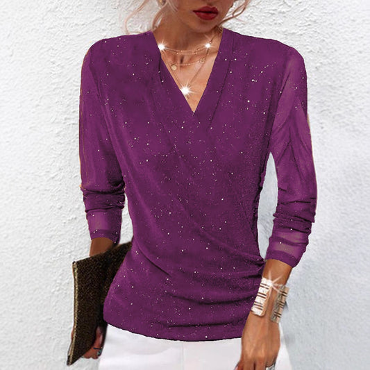 Women's Cross V-Neck Mesh Base Top