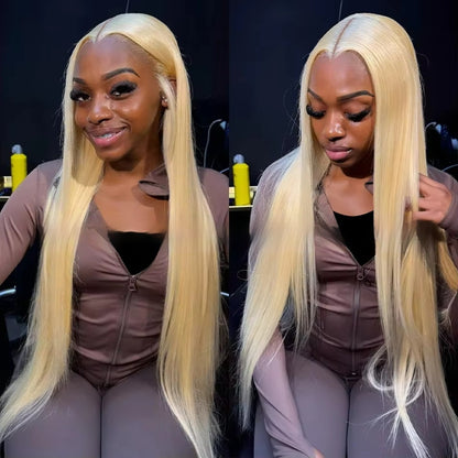 12-40Inch 613 Blonde Straight Human Hair Wigs DIY Colors