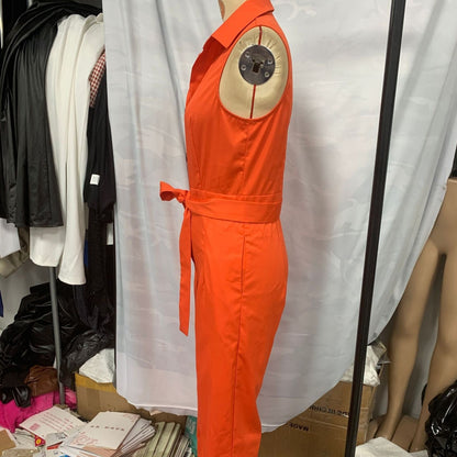 Women's Blouse Collar Solid Color Wide Leg Jumpsuit