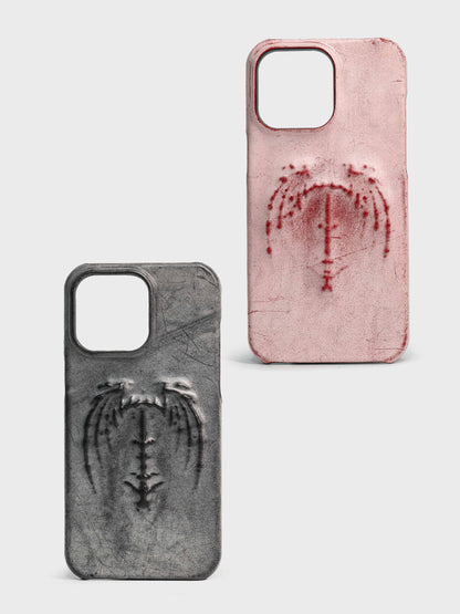 Retro Gothic Vampire Bat Wing Embossed Dark Style Phone Case