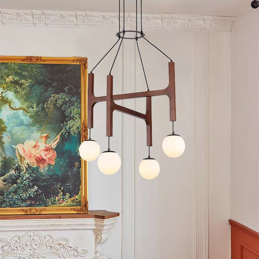 Living Room Chandelier Solid Wood Stairs Dining-room Lamp