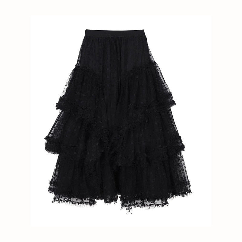 Sweet Floral Mesh Maxi Dress With Intricate Ruffle Detailing And Asymmetrical Hemversatile And Chic