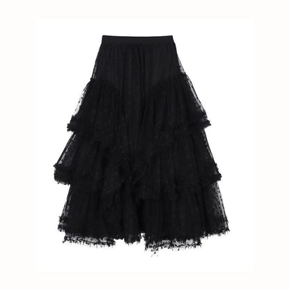 Sweet Floral Mesh Maxi Dress With Intricate Ruffle Detailing And Asymmetrical Hemversatile And Chic