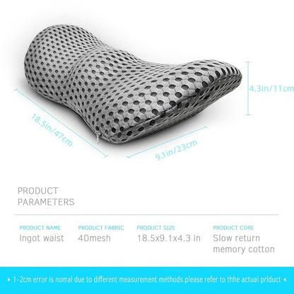 Premium Memory Foam Lumbar Support Pillow - Ergonomic Back Pain Relief for Office Chair, Car Seat & Home - Orthopedic Lower Back Cushion