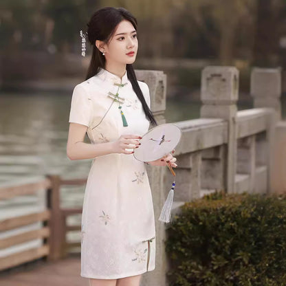 Delicate And Exquisite Lace Cheongsam Youthful-style Dress