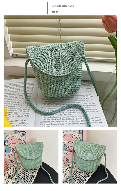 French Style Straw Bag Shoulder Crossbody