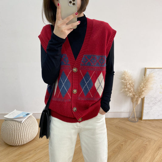 Loose Outer Wear Cardigan Sleeveless Top