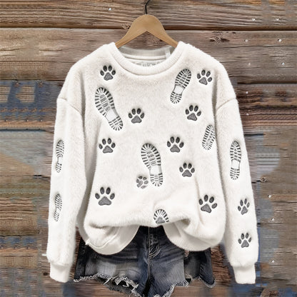 Women's Christmas Crew-neck Patterned Top