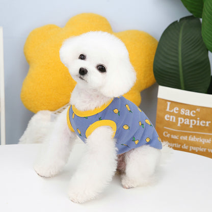 Pet Clothes Spring And Summer Puppy Lemon Vest