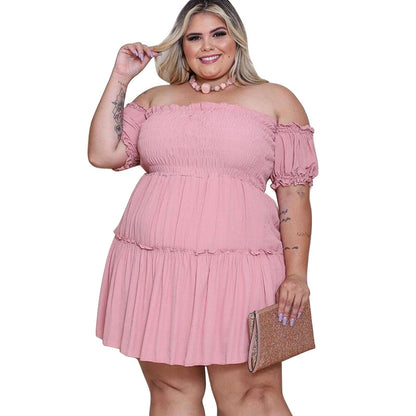 Women's Slimming Defined-Waist Asymmetrical Plus-Size Dress