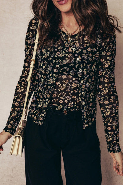 Women's Retro Simple Printed Shirt Set