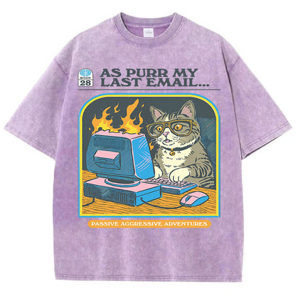 Men's Cat Playing Game Print Top