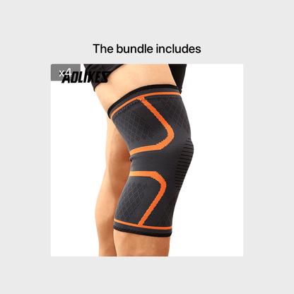 1pc AOLIKES Compression Knee Pad Sleeve - Breathable, Non-Slip, Durable Polyamide & Nylon, Ideal for Running, Volleyball, Basketball, Yoga, Tennis, Football