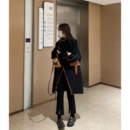 Small Woolen Coat For Women's New Mid Length Windbreaker