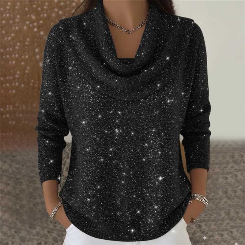 Women Soft-Shine Relaxed Round Neck Knit Sweater