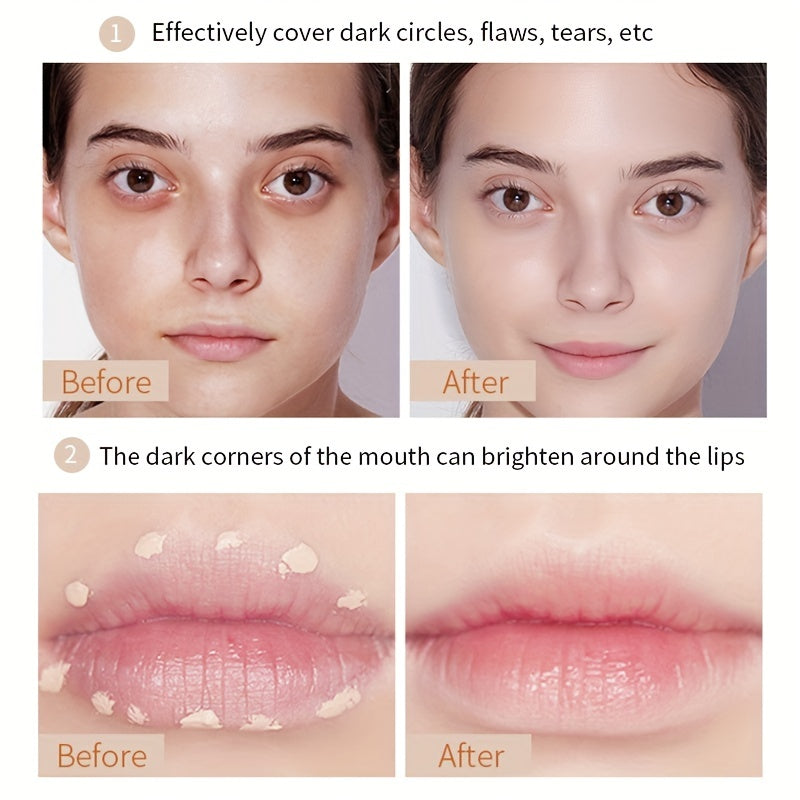 2-Tone High Coverage Concealer - Waterproof Long Wear Foundation for Dark Circles, Acne & Blemishes with Plant Squalane