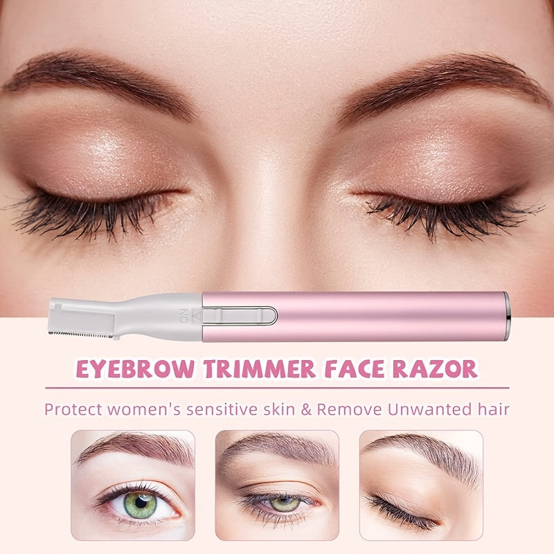 1pc CIICII Electric Facial Hair Trimmer, Personal Pen Detailer with Rinseable Blades, Cleaning Brush & Trimming Comb for Eyebrows, Neckline, Nose, Ears - Plastic, Dry Battery Powered (Batteries Not Included), Personal Care Ac