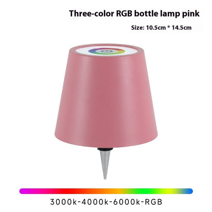 Plug-in Wine Bottle Lights Metal Wine Bottle Table Lamp Rechargeable