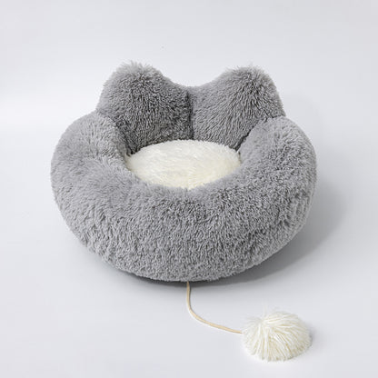 Four Seasons Pet Cartoon Plush Round Nest