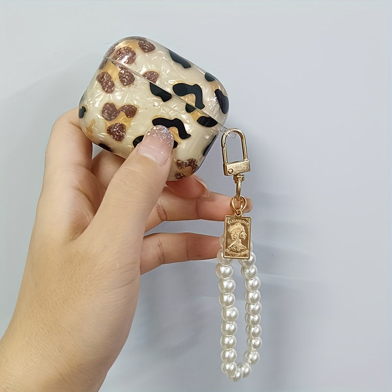 [Perfect Leopard Print Earphone Sleeve] Stylish Leopard Print Earphone Sleeve with Hanging Chain - Perfect for Airpod1/2!