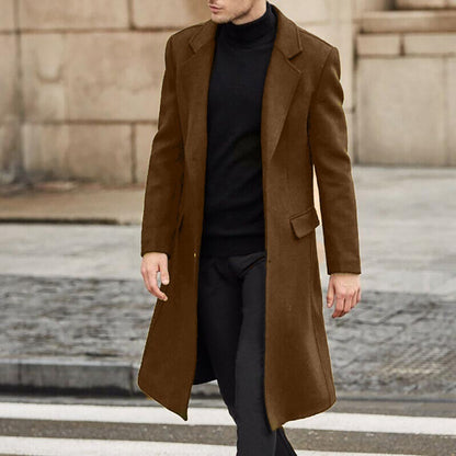 Langer Herren-Trenchcoat aus Wolle