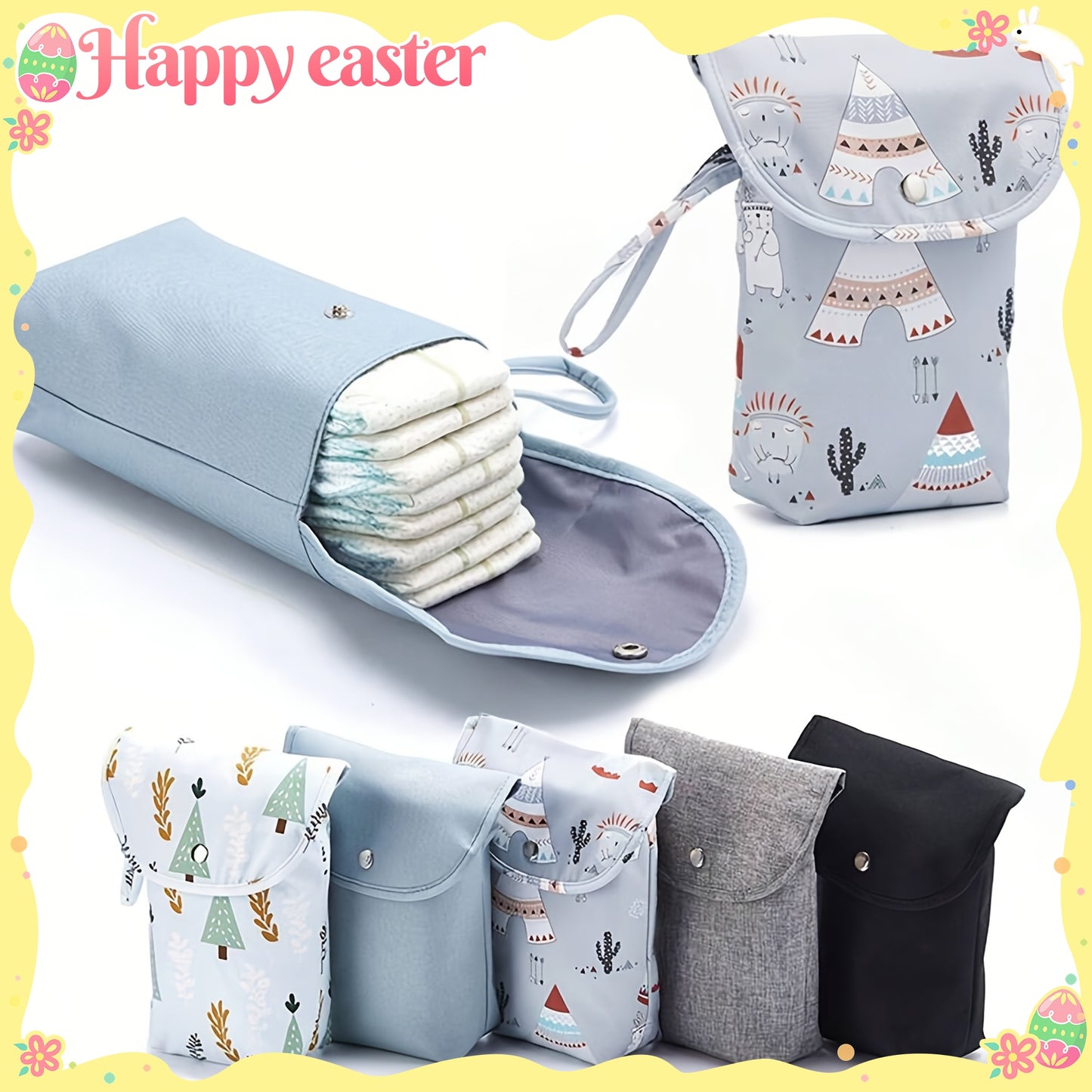 [Portable Diaper Storage for Youngsters] Portable Diaper Storage Bag for Youngsters - Durable Polyester, Ideal for Diapers & Wet Wipes