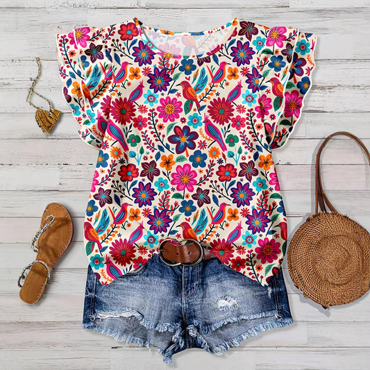 Women's Floral Print Casual Shirt Women's Summer