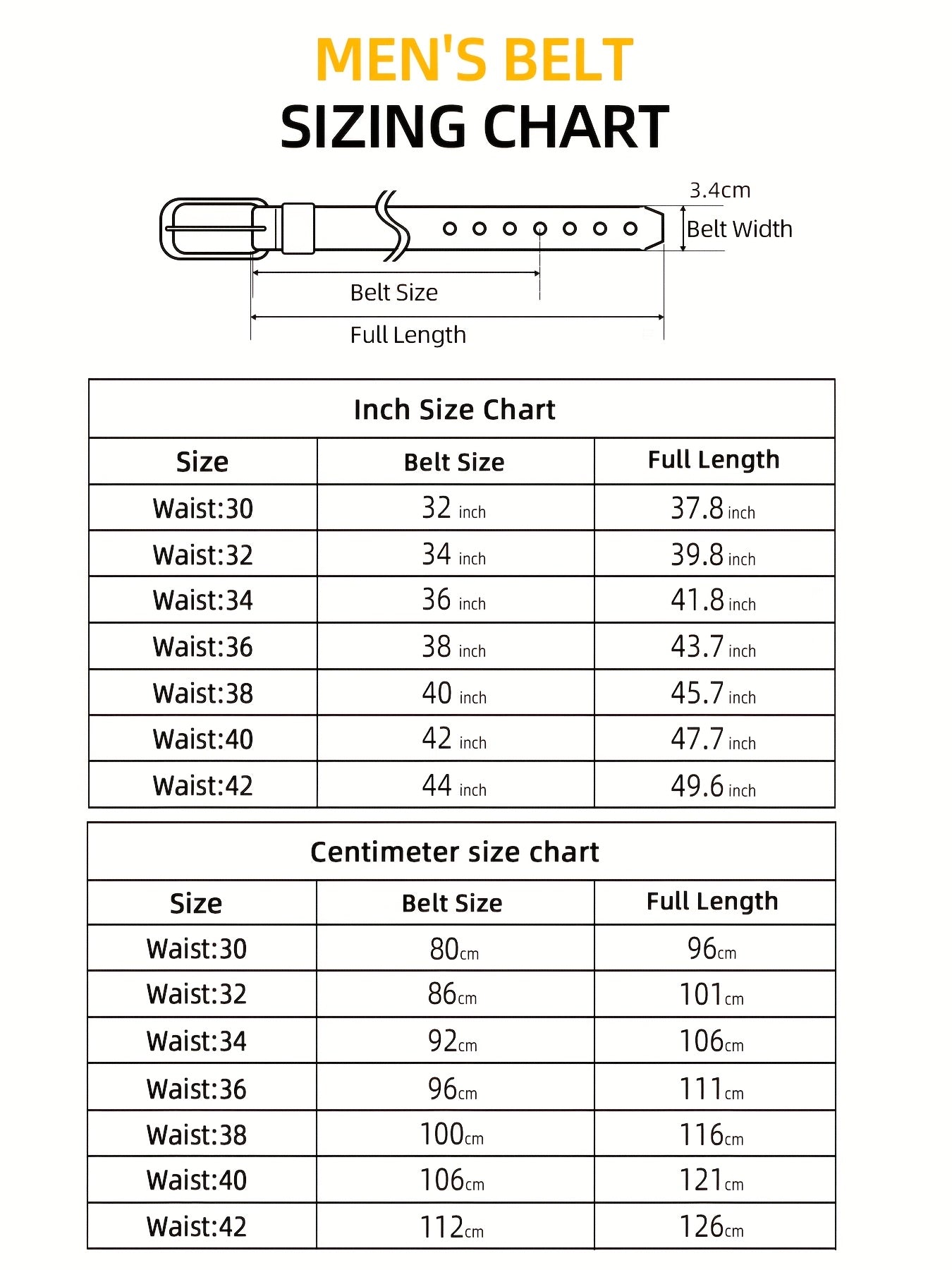 Men's Leather Belt, Fashion & Classic Casual Belt with Single Prong Buckle for Jeans, Pants, Work And Business, Gift for Dad & Husband