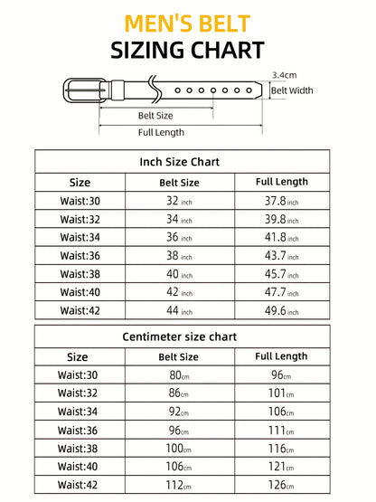 Men's Leather Belt, Fashion & Classic Casual Belt with Single Prong Buckle for Jeans, Pants, Work And Business, Gift for Dad & Husband