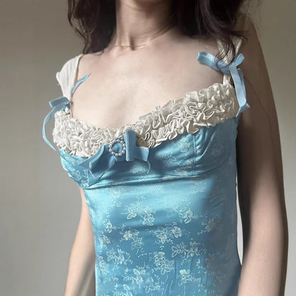 Youthful Lace And Bowknot Patchwork Camisole