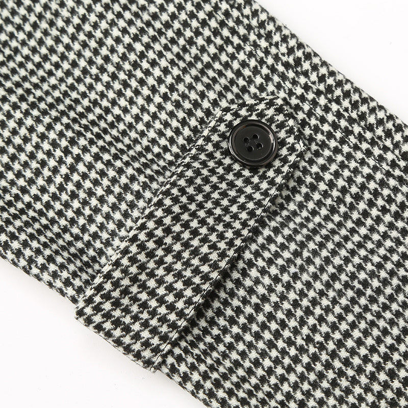 Herren-Trenchcoat, gestreift, zweireihig, mittellang